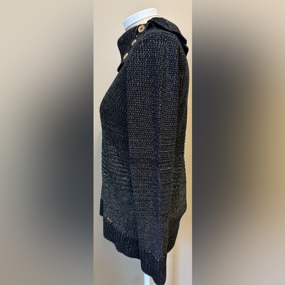 Calvin Klein Black & Gold TurtleNeck Long Sleeve Stylish Knit Sweater Medium - Picture 4 of 10